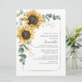 Zonnebloem Botanisch Foliage Vrijgezellenfeest Kaart (Staand voorkant)