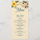 Zonnebloem Botanisch Huwelijksmenu Menu (Voorkant)