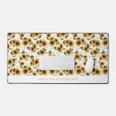 Zonnebloem Botanisch Patroon Bureaumat (Keyboard & Muis)
