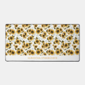 Zonnebloem Botanisch Patroon Bureaumat (Voorkant)