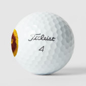 Zonnebloem Botanische Bloem Gepersonaliseerde Init Golfballen (Logo)