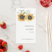 Zonnebloem Botanische Bloemen Bruiloft Servet (Insitu)