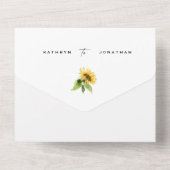 Zonnebloem Botanische bruidparenten bruiloft All In One Uitnodiging (Achterkant)