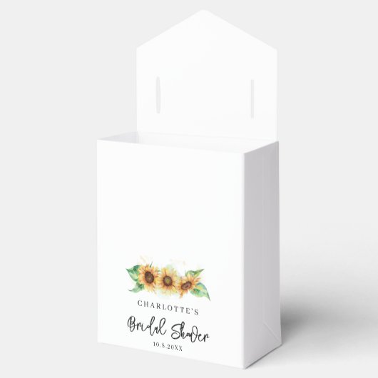 Zonnebloem Botanische Bruiloft Feest Bedankdoosjes (Geopend)