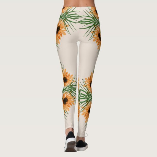 Zonnebloem Botanische Yoga Pattern Legging (Achterkant)