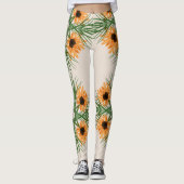Zonnebloem Botanische Yoga Pattern Legging (Voorkant)
