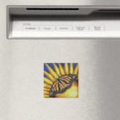 Zonnebloem Boterfly Art Magnet (Insitu (Vaatwasser))