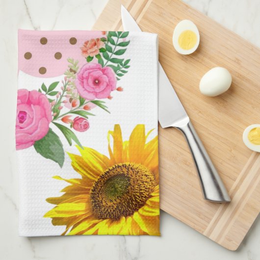 Zonnebloem Boterfly Elephant Floral Kitchen Towel Theedoek (Quarter Fold)