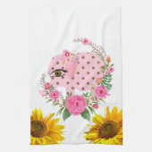Zonnebloem Boterfly Elephant Floral Kitchen Towel Theedoek (Verticaal)