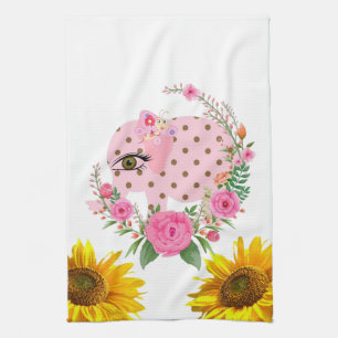 Zonnebloem Boterfly Elephant Floral Kitchen Towel Theedoek