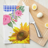 Zonnebloem Boterfly Elephant Floral Kitchen Towel Theedoek (Quarter Fold)