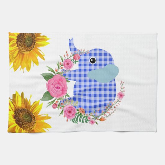 Zonnebloem Boterfly Elephant Floral Kitchen Towel Theedoek (Horizontaal)