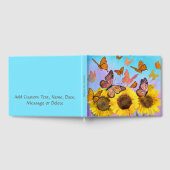 Zonnebloem Boterfly Garden Flowers personaliseren Gastenboek (Volledig)