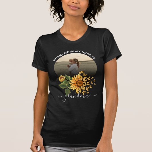 Zonnebloem Boterfly Memorial Waterverf Familie T-shirt (Voorkant)