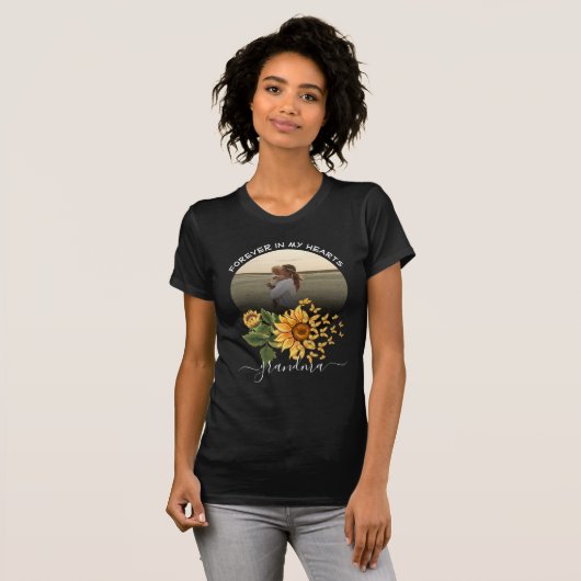 Zonnebloem Boterfly Memorial Waterverf Familie T-shirt (Voorkant volledig)