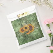  zonnebloem Bouquet Green Ephemera Bedankzakje (Gezegeld)