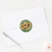  zonnebloem Bouquet Green Ephemera Ronde Sticker (Envelop)