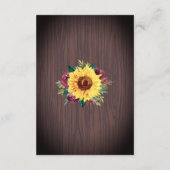Zonnebloem Bourgogne Bokverlichting Bruiloft Detai Informatiekaartje (Achterkant)