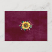 Zonnebloem Bourgogne Roos Bloemen Bruiloft Recepti Informatiekaartje (Achterkant)