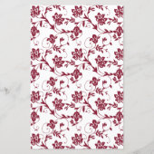 Zonnebloem Bourgogne Wit Damask Wedding Menu Kaart (Achterkant)