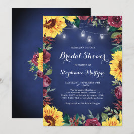 Zonnebloem Bourgondië Jar Lights Navy Vrijgezellen Kaart