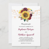 Zonnebloem Bourgondië Marsala Bloemen Lichten brui Kaart (Voorkant)