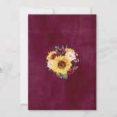Zonnebloem Bourgondië Marsala Bloemen Lichten brui Kaart (Achterkant)