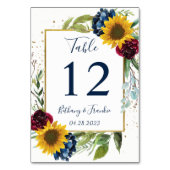 Zonnebloem Bourgondië Navy Blauwe Bloem Kaart (Achterkant)