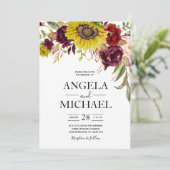 Zonnebloem Bourgondië Rode Blos Pioenroos Kaart (Staand voorkant)