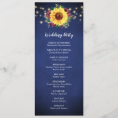 Zonnebloem Bourgondië Roos Bloemenverlichting Mari Programmakaart (Achterkant)