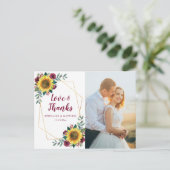 Zonnebloem Bourgondië Roos geometrische foto dank  Briefkaart (Staand voorkant)