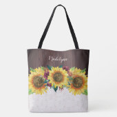 Zonnebloem Bourgondië Roos Kant rustiek gepersonal Tote Bag (Achterkant)