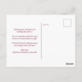 Zonnebloem Bourgondië Roos Lights Foto Dank u Briefkaart (Achterkant)