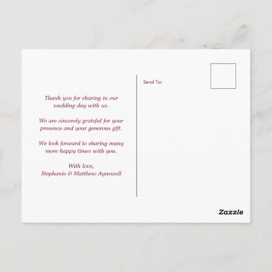 Zonnebloem Bourgondië Roos Lights Foto Dank u Briefkaart (Achterkant)