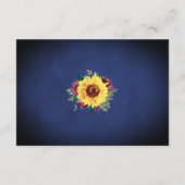 Zonnebloem Bourgondië Roos Navy Bruiloft Accommoda Informatiekaartje (Achterkant)