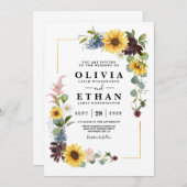 Zonnebloem Bourgondië Rozen Blauw Rustiek Kaart (Voorkant / Achterkant)