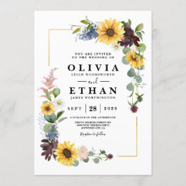 Zonnebloem Bourgondië Rozen Blauw Rustiek Kaart