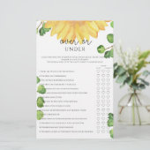 Zonnebloem boven of onder vrijgezellenfeest (Staand voorkant)