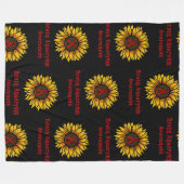 Zonnebloem... Brain Aneurysm Fleece Deken (Voorkant (Horizontaal))