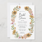 Zonnebloem Bridal Shower-uitnodigingen Kaart (Voorkant)