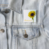 Zonnebloem Bridesmaid Pin Vierkante Button 5,1 Cm (In situ)