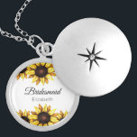 Zonnebloem Bridesmaid Yellow White Floral Locket Ketting<br><div class="desc">Floral Sunflower Bridesmaid Locket Ketting met Waterverf Sunflower for Wedding,  Bridal Party,  Vrijgezellenfeest,  Bachelorette Party.</div>