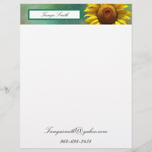 Zonnebloem Briefhoofd (Voorkant)