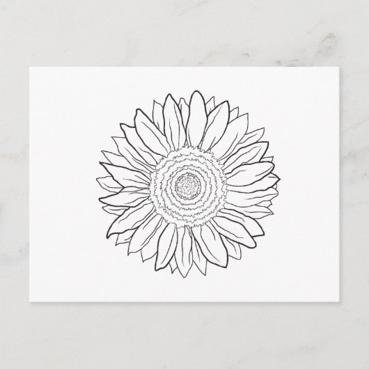 zonnebloem briefkaart (Voorkant)