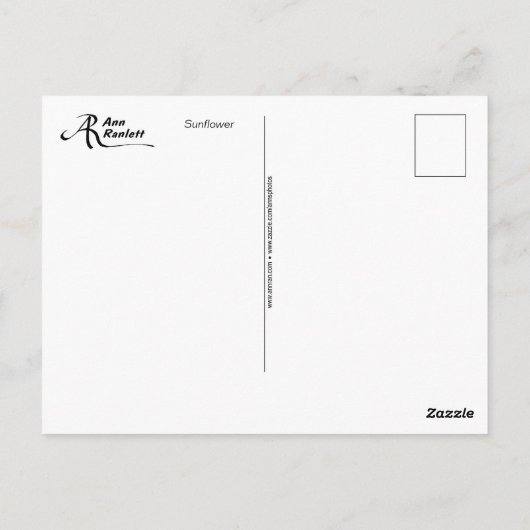 Zonnebloem - Briefkaart (Achterkant)