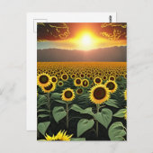 zonnebloem briefkaart (Voorkant / Achterkant)