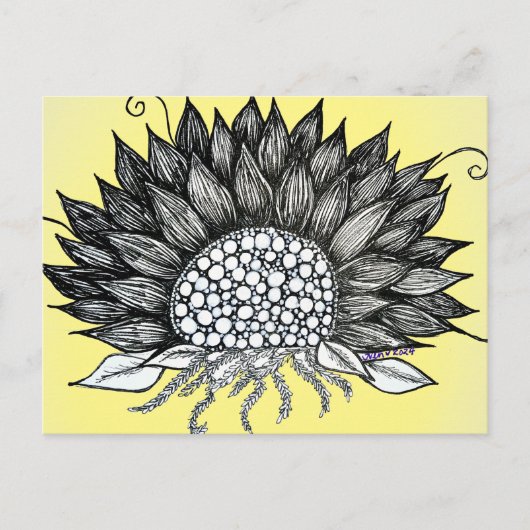 Zonnebloem Briefkaart (Voorkant)