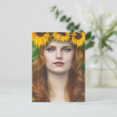 Zonnebloem Briefkaart (Staand voorkant)