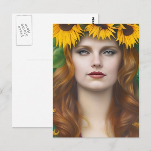 Zonnebloem Briefkaart (Voorkant / Achterkant)