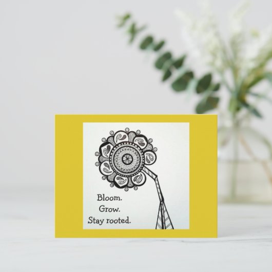 Zonnebloem Briefkaart (Staand voorkant)